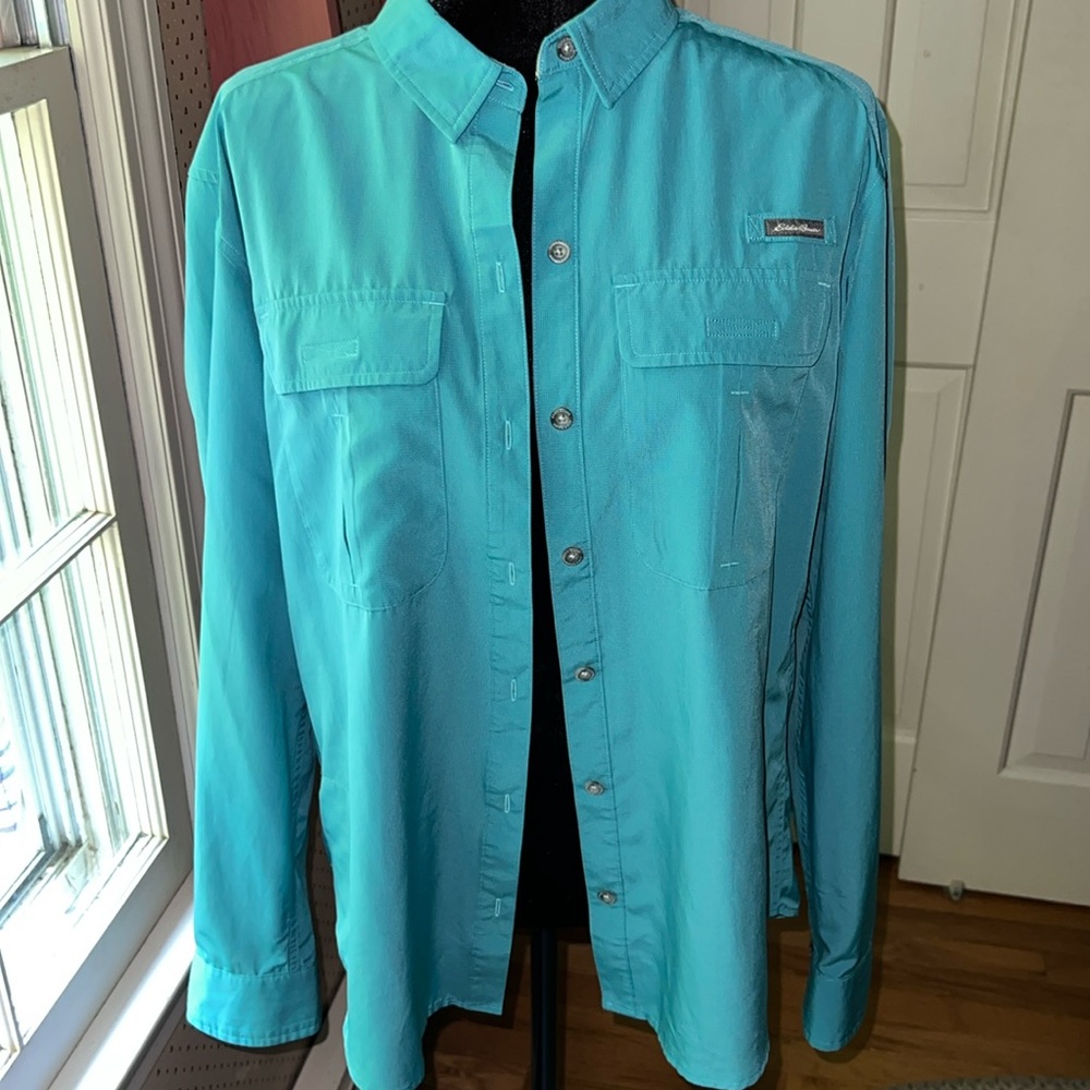 Eddie Bauer like new UPF adventure guide long sleeve shirt. Size tall medium.